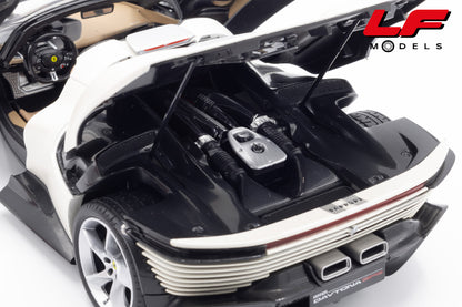 modellino ferrari daytona sp3 bianco burago 1:18 18-16912W vista motore