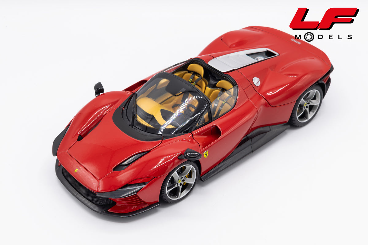 modellino ferrari daytona sp3 rosso corsa burago 1:18 18-16912R vista frontale