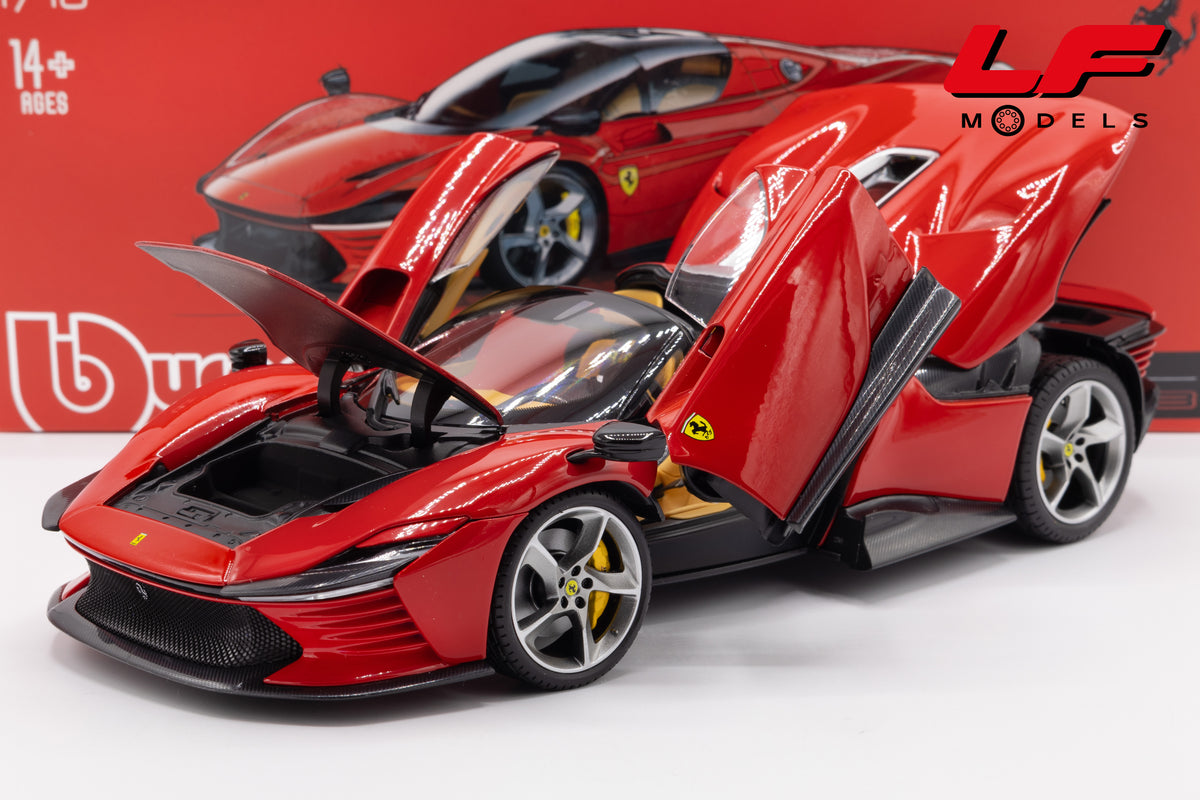 modellino ferrari daytona sp3 rosso corsa burago 1:18 18-16912R vista frontale