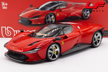 modellino ferrari daytona sp3 rosso corsa burago 1:18 18-16912R vista frontale