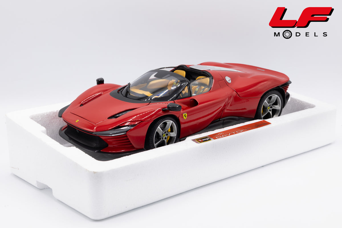 modellino ferrari daytona sp3 rosso corsa burago 1:18 18-16912R vista frontale