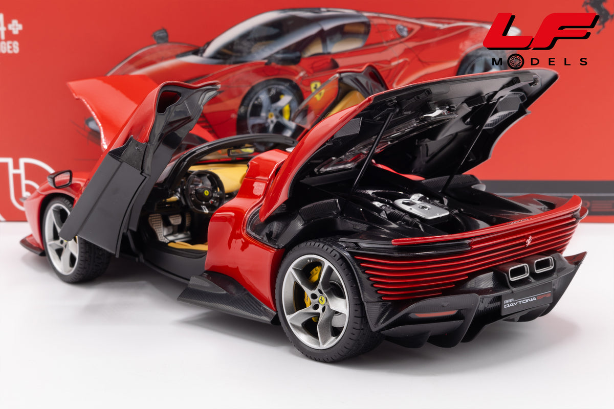 modellino ferrari daytona sp3 rosso corsa burago 1:18 18-16912R vista posteriore