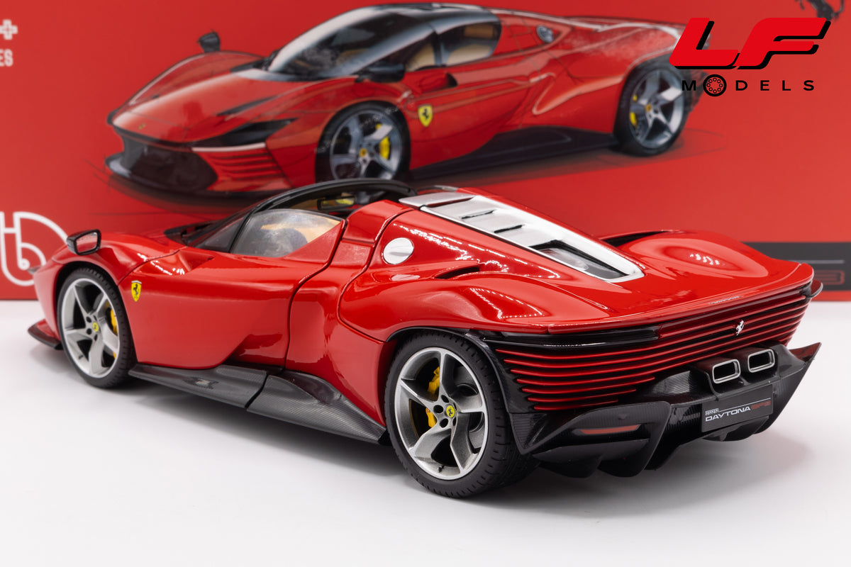 modellino ferrari daytona sp3 rosso corsa burago 1:18 18-16912R vista posteriore