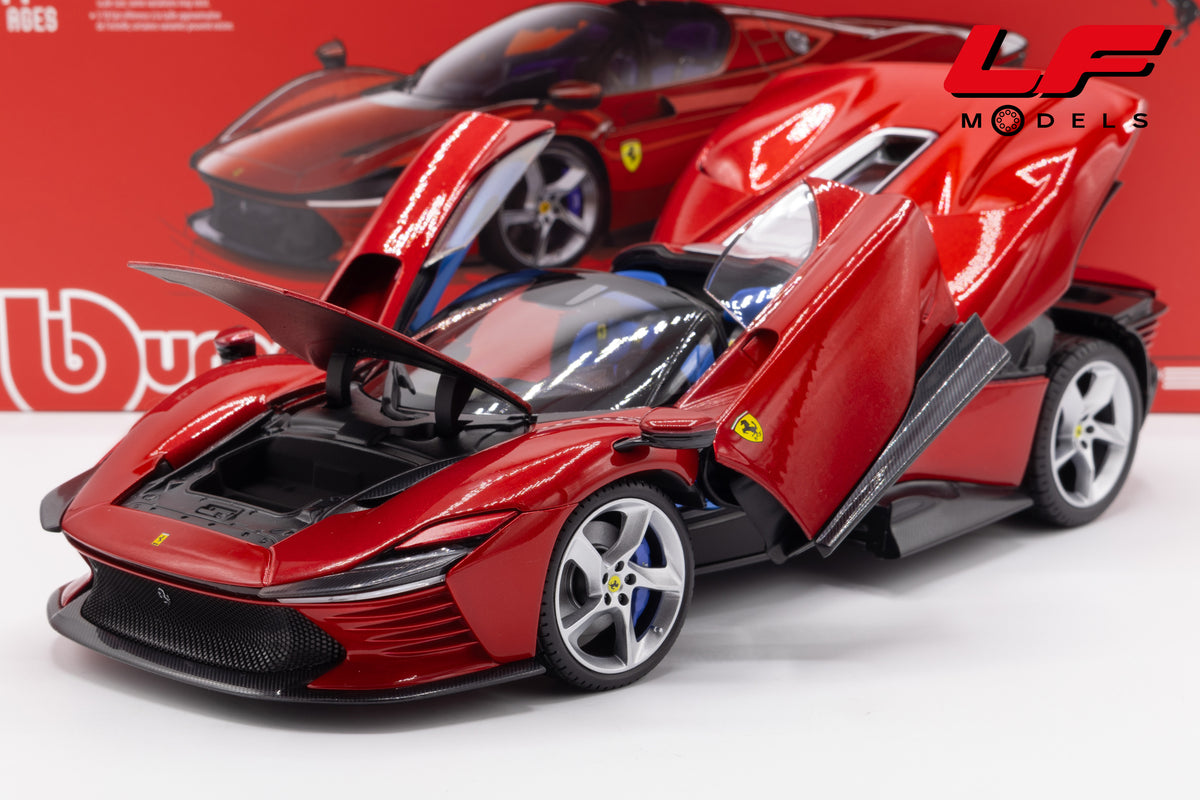 modellino ferrari daytona sp3 rosso magma burago 1:18 18-16913R vista frontale