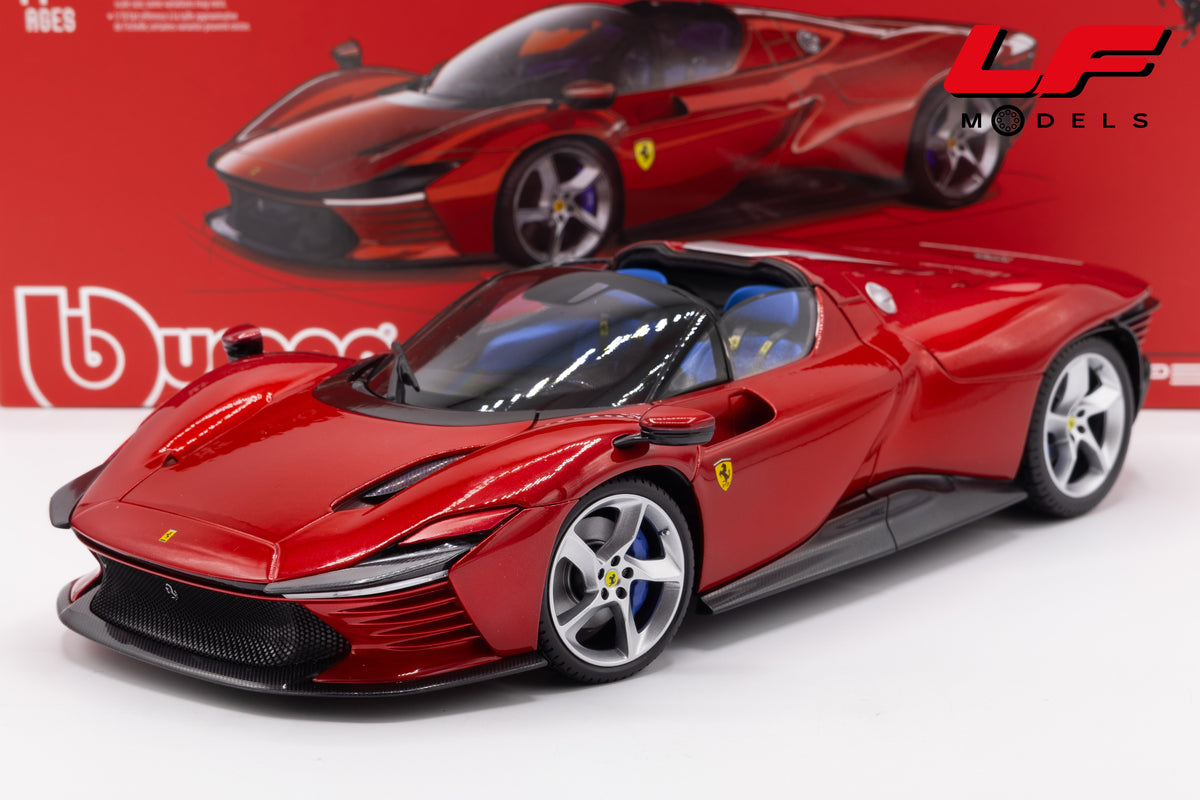 modellino ferrari daytona sp3 rosso magma burago 1:18 18-16913R vista frontale