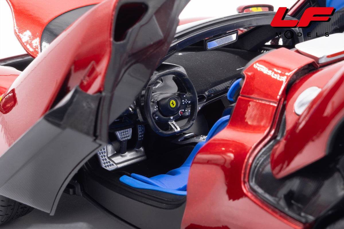 modellino ferrari daytona sp3 rosso magma burago 1:18 18-16913R vista interni