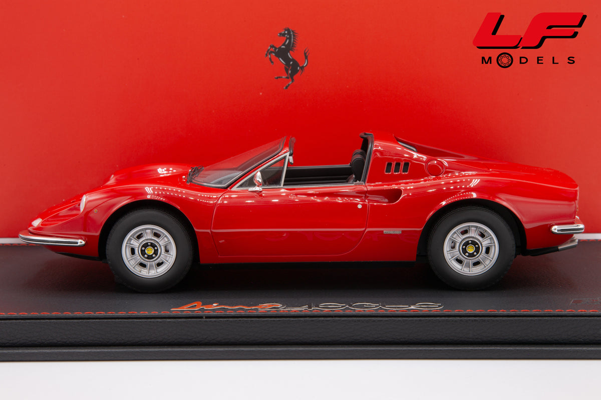 modellino ferrari dino 246 gts rosso corsa bbr 1:18 P18258 vista laterale