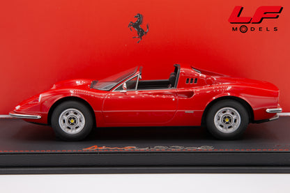 modellino ferrari dino 246 gts rosso corsa bbr 1:18 P18258 vista laterale