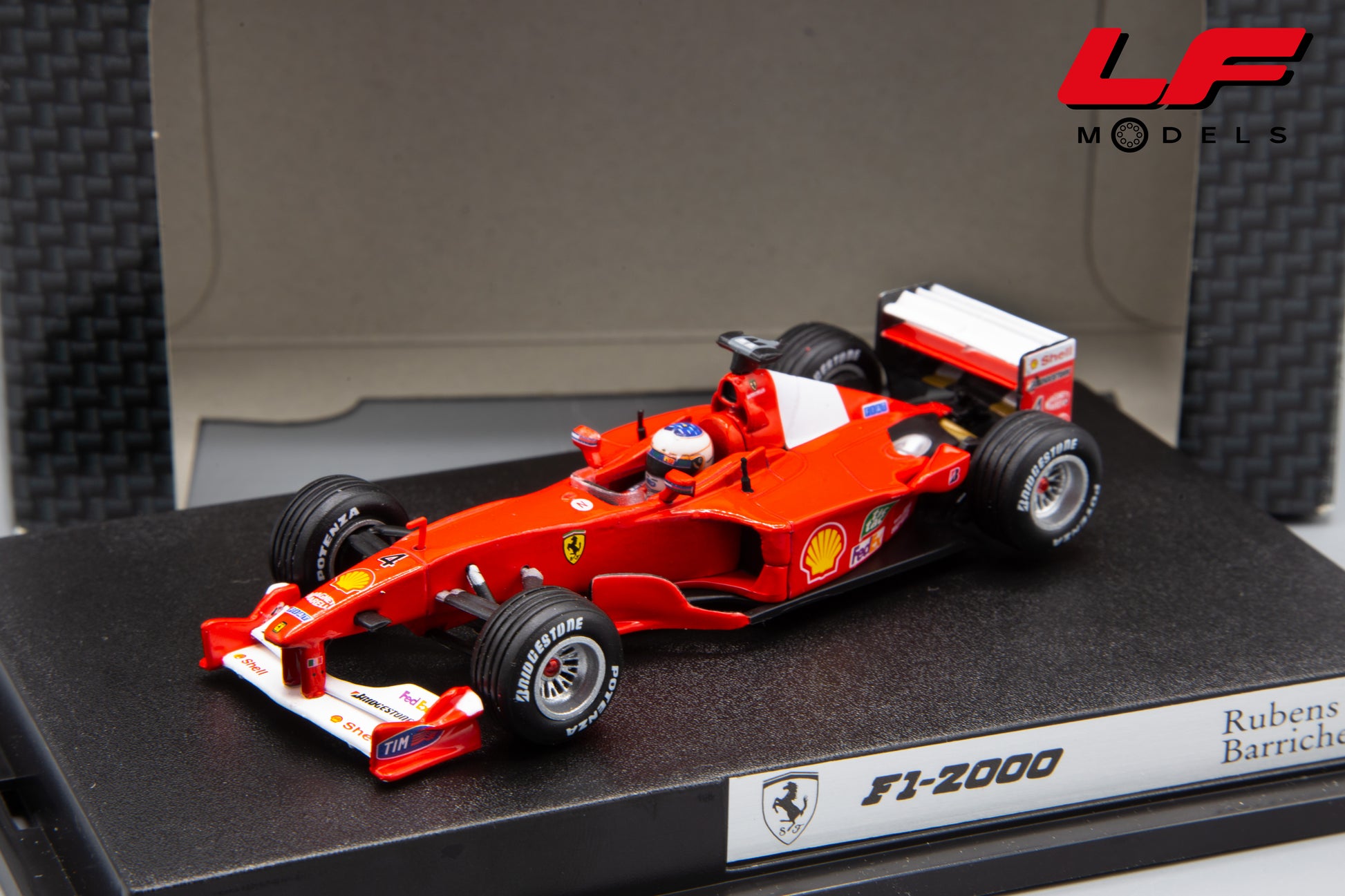 modellino ferrari f1-2000 barrichello hotwheels 1:43 frontale