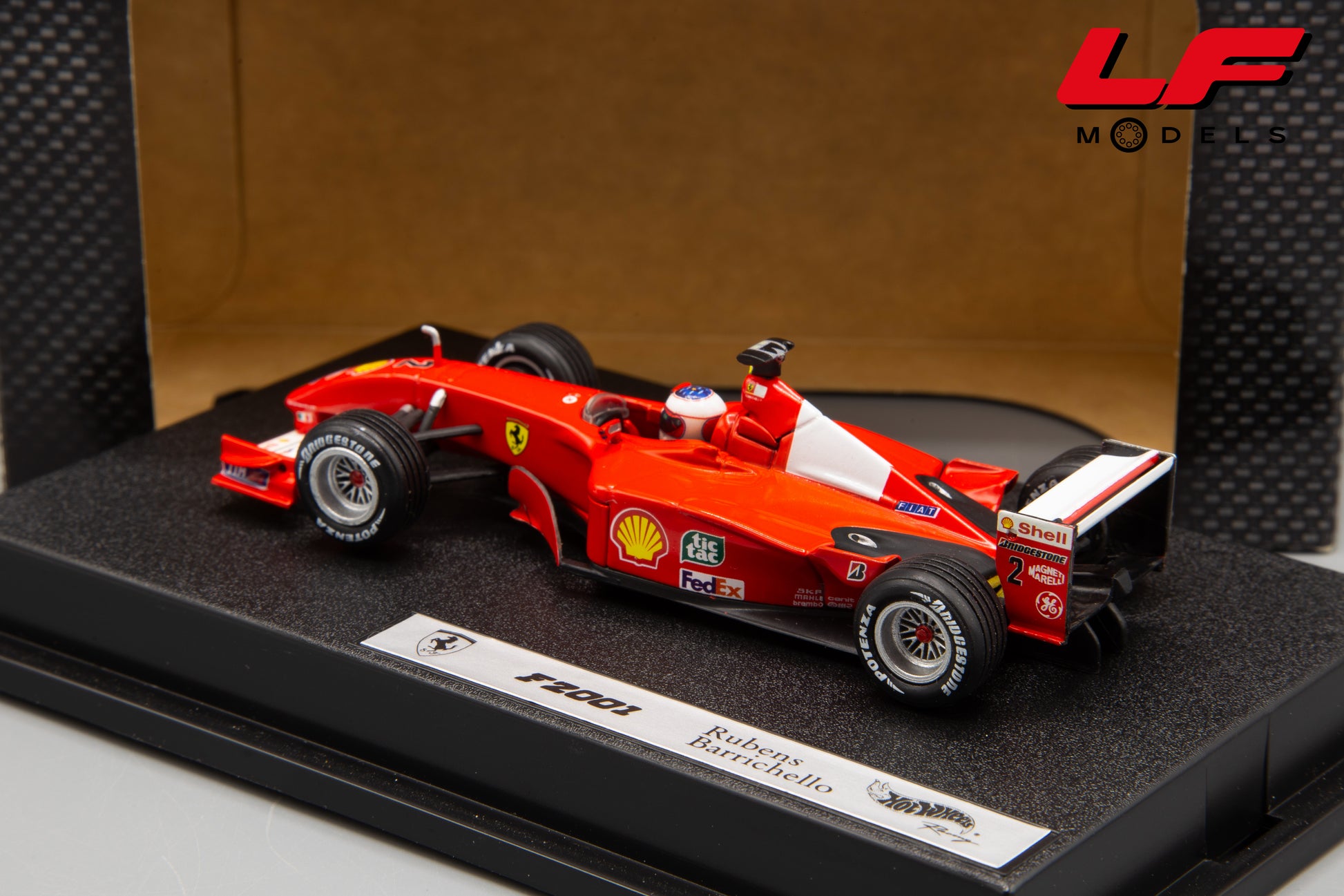 modellino ferrari f2001 barrichello hotwheels 1:43 posteriore