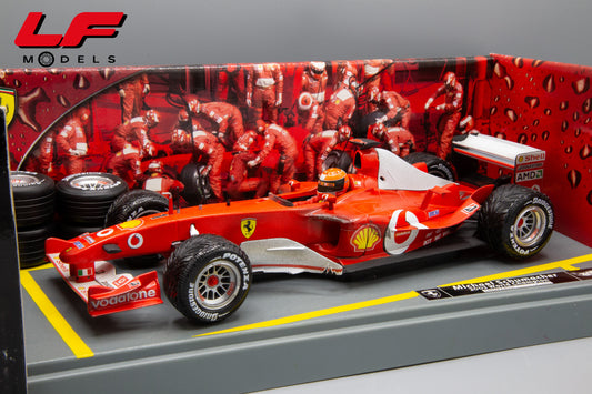 modellino ferrari f2003-ga schumacher world champion hot wheels 1:18 frontale