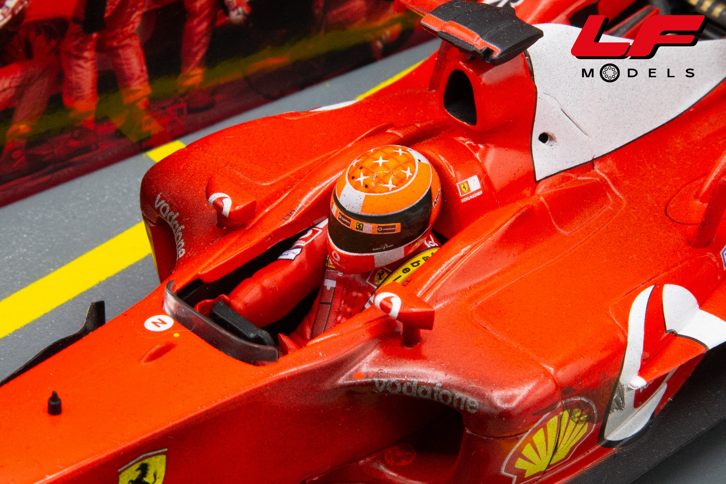 modellino ferrari f2003-ga schumacher world champion hot wheels 1:18 pilota