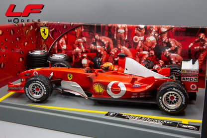 modellino ferrari f2003-ga schumacher world champion hot wheels 1:18 posteriore
