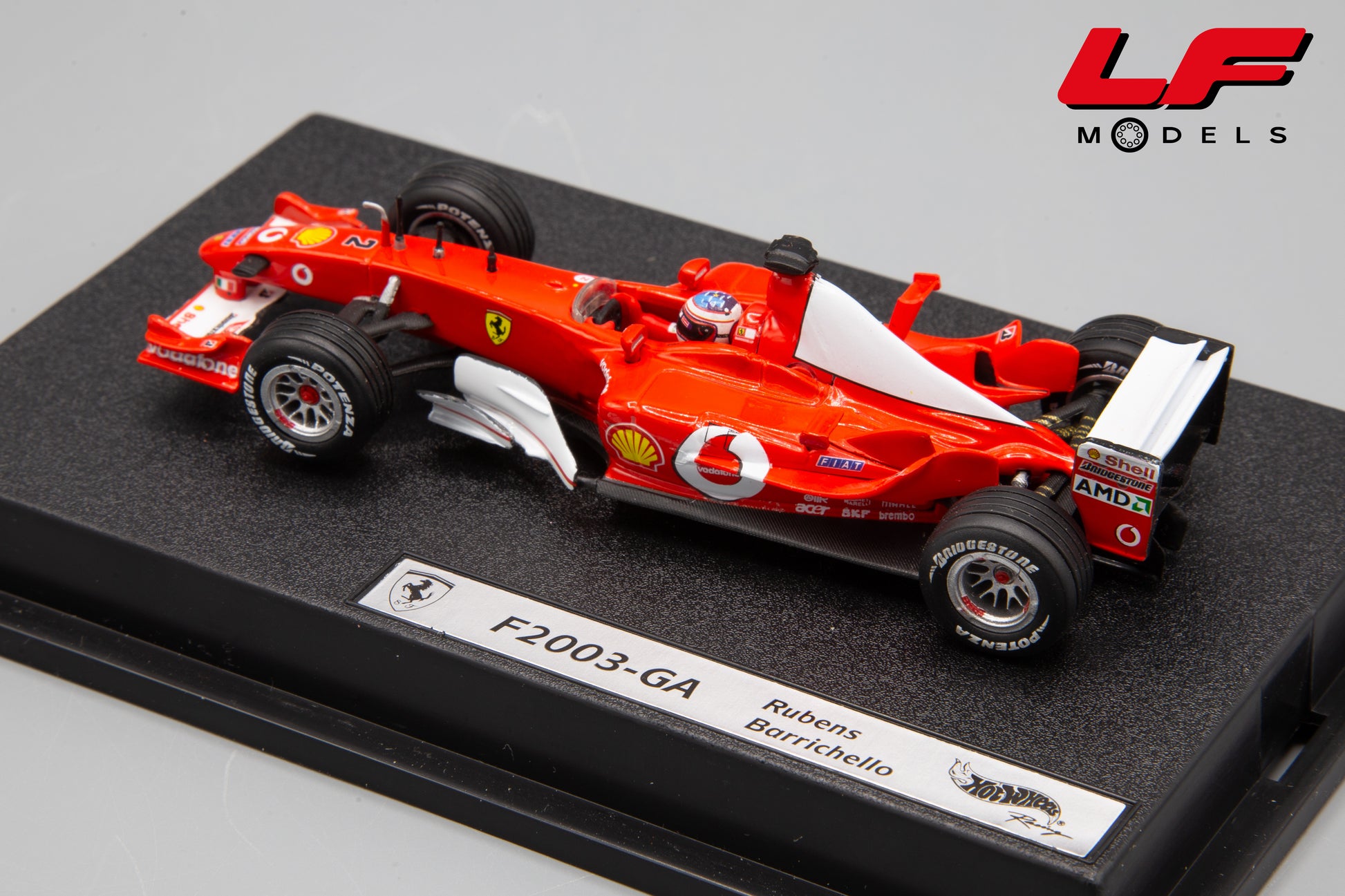 modellino ferrari f2003ga barrichello hotwheels 1:43 posteriore