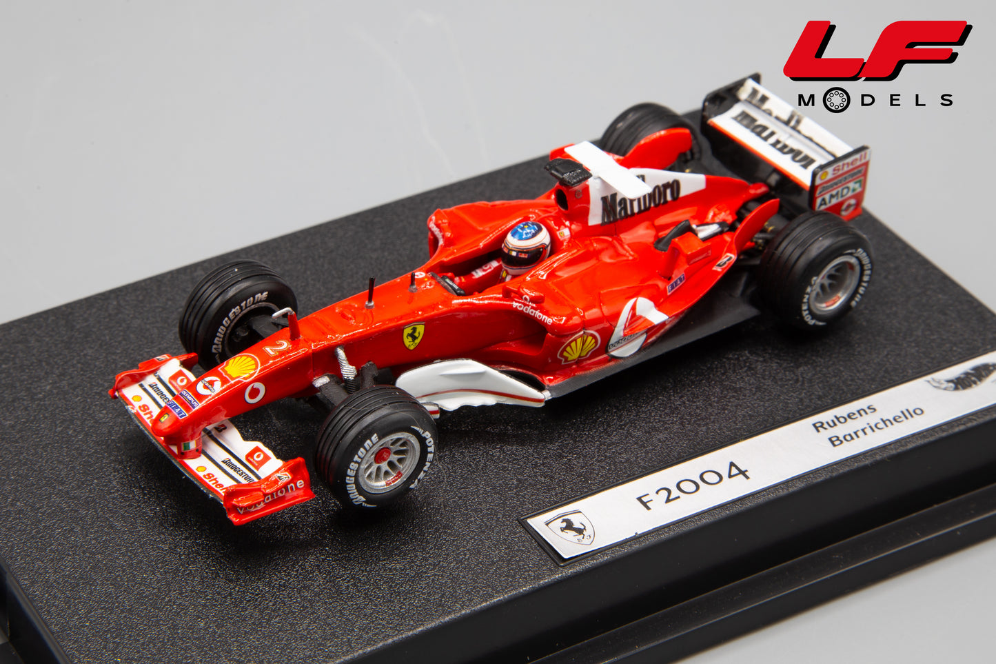 modellino ferrari f2004 barrichello hotwheels 1:43 frontale