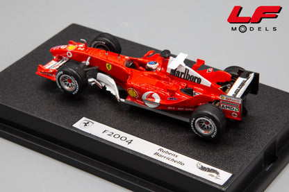 modellino ferrari f2004 barrichello hotwheels 1:43 posteriore