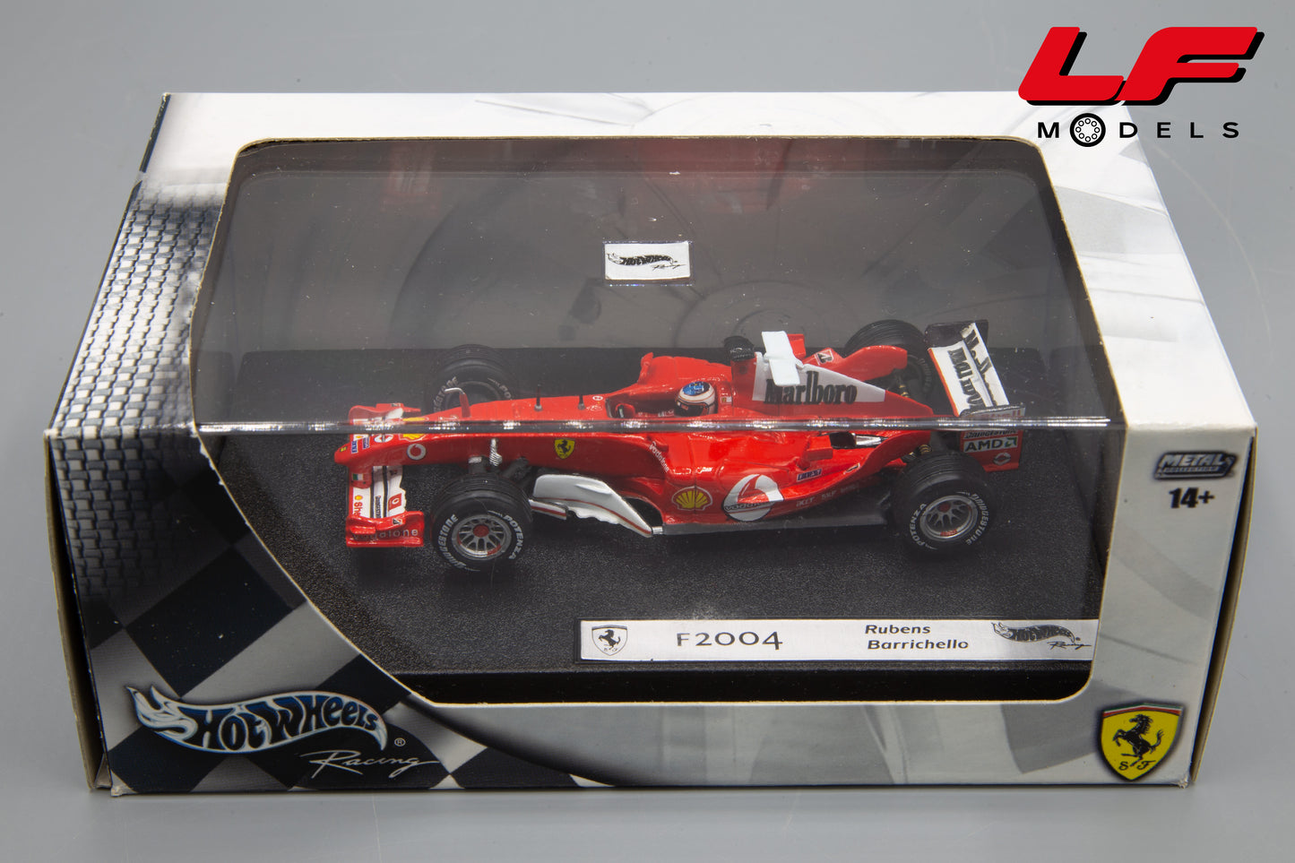 modellino ferrari f2004 barrichello hotwheels 1:43 scatola