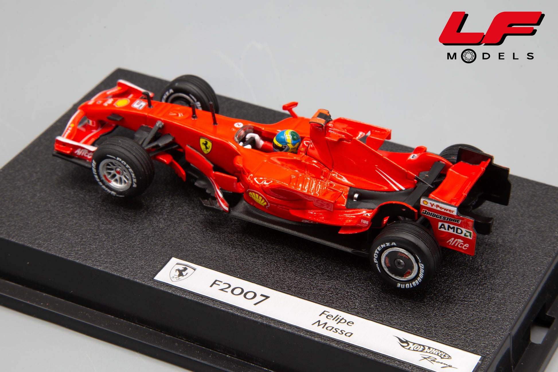 modellino ferrari f2007 massa hotwheels 1:43 posteriore