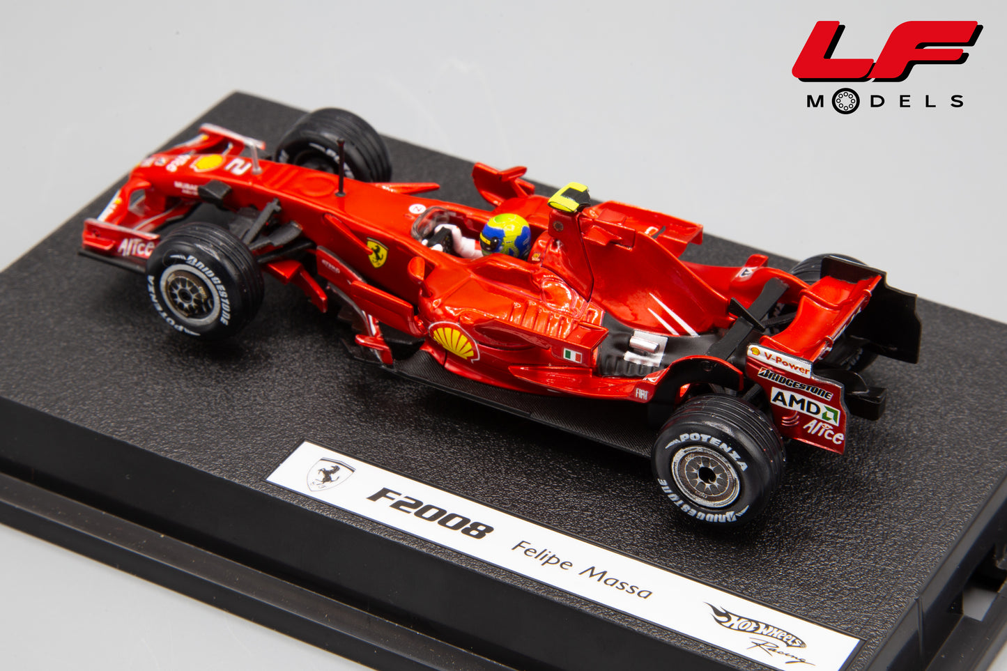 modellino ferrari f2008 massa hotwheels 1:43 posteriore