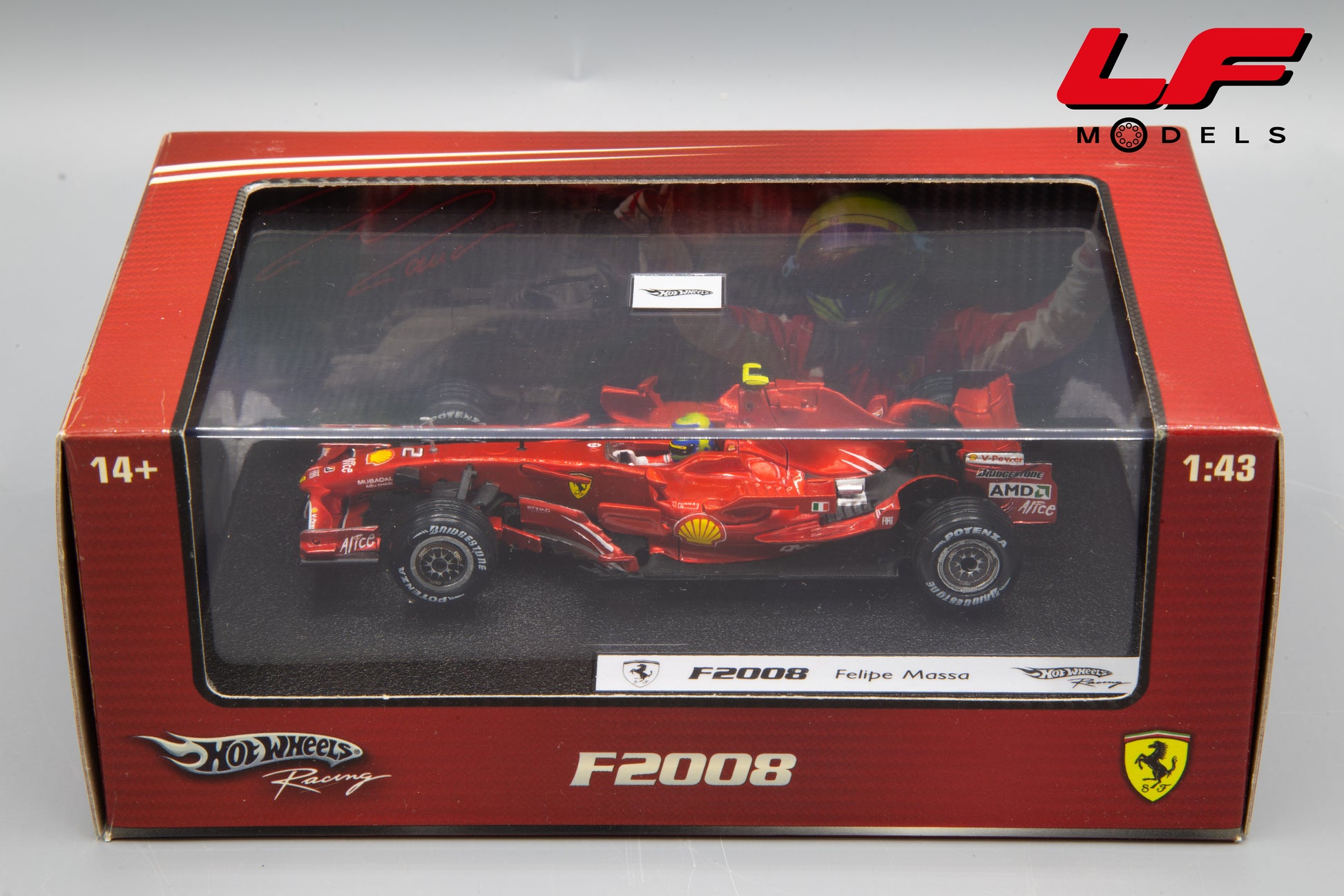 modellino ferrari f2008 massa hotwheels 1:43 scatola