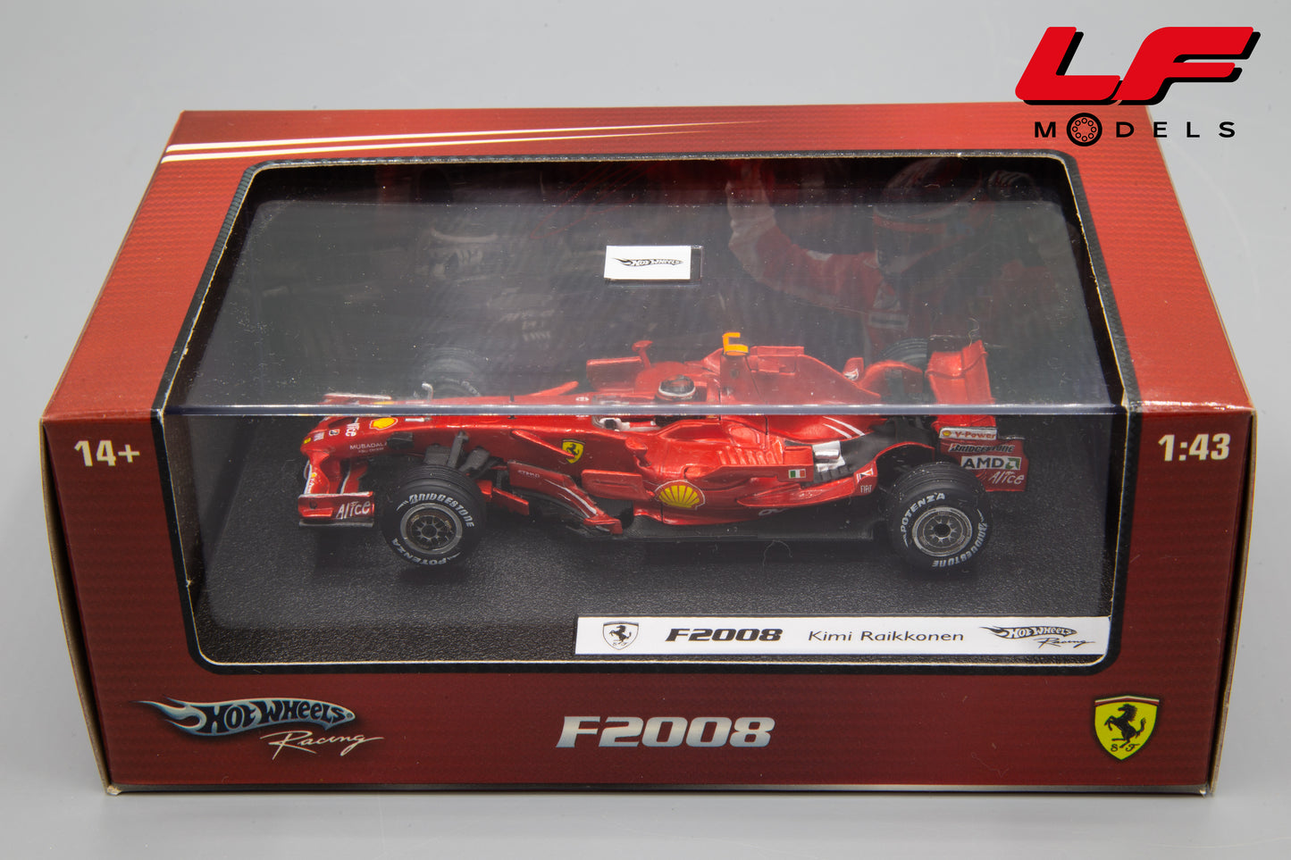modellino ferrari f2008 raikkonen hotwheels 1:43 scatola