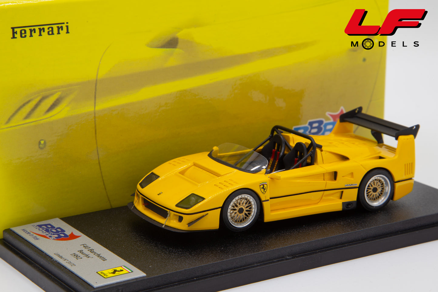 modellino f40 barchetta bbr 1:43 frontale