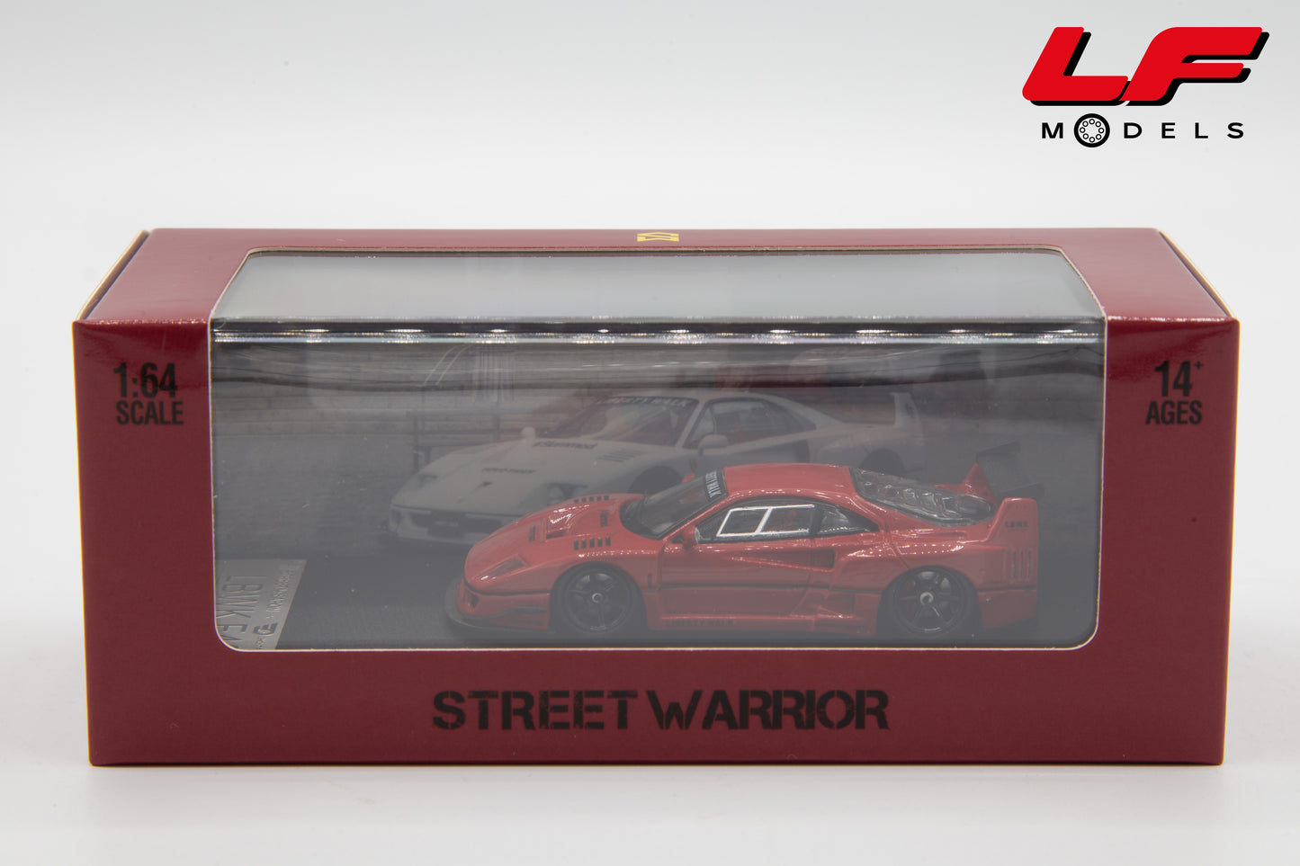 modellino ferrari f40 lbwk street warrior 1:64 scatola