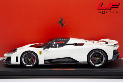 modellino ferrari f80 bianco italia bbr 1:18 laterale