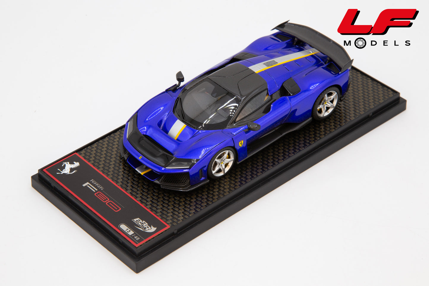 modellino ferrar f80 blu elettrico bbr 1:43 BBRC305D vista frontale