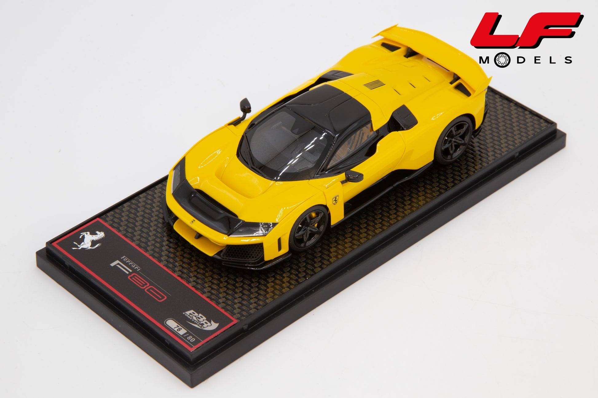 modellino ferrari f80 giallo modena bbr 1:43 BBRC305B1 vista frontale
