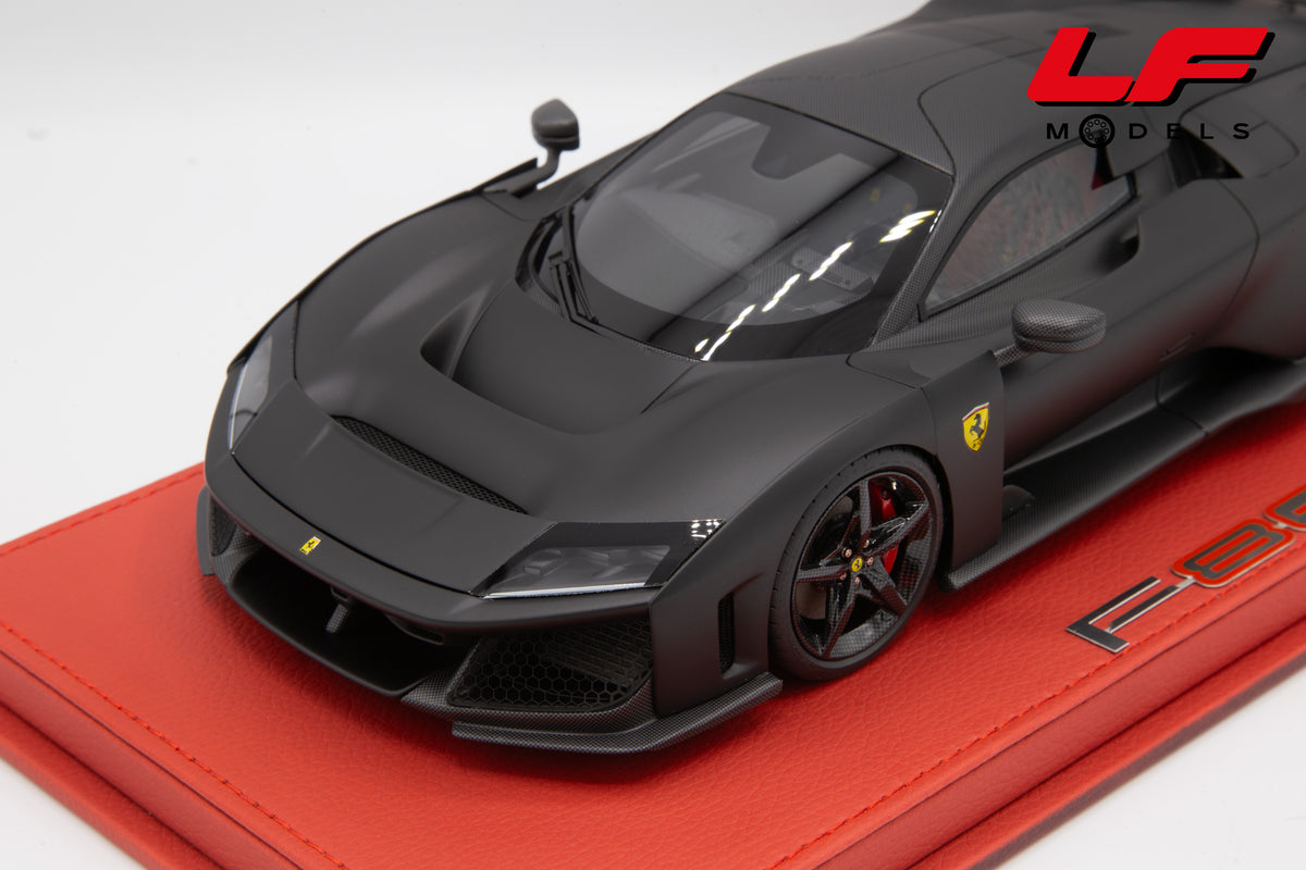modellino ferrari f80 matt black bbr 1:18 P18253MB vista frontale