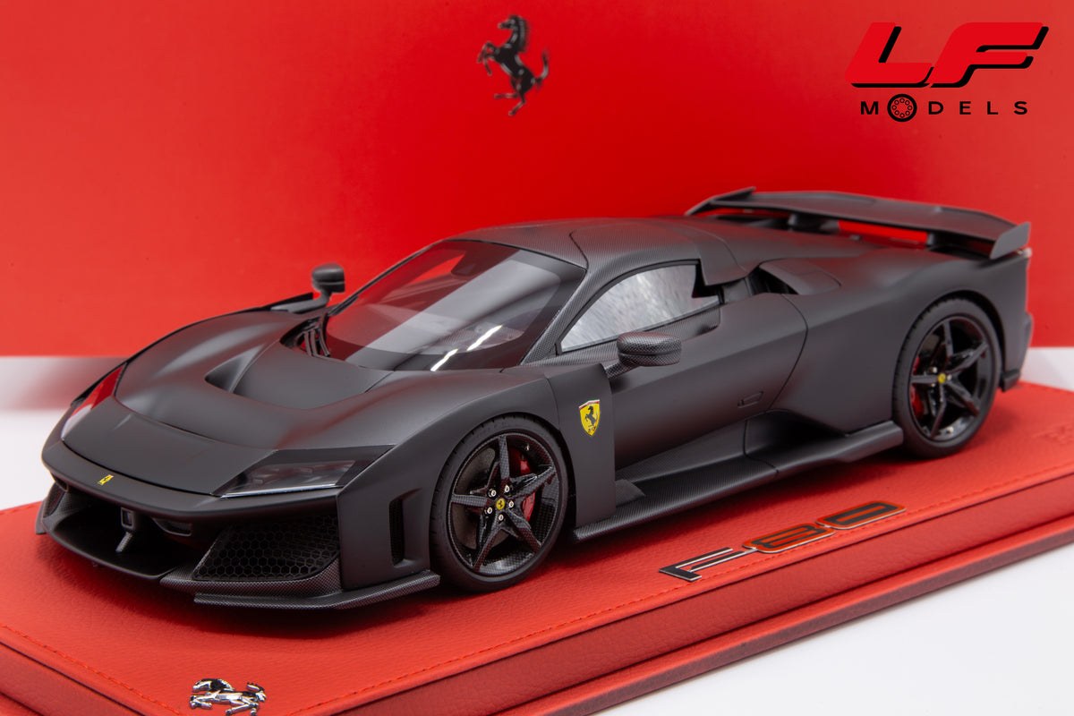 modellino ferrari f80 matt black bbr 1:18 P18253MB vista frontale