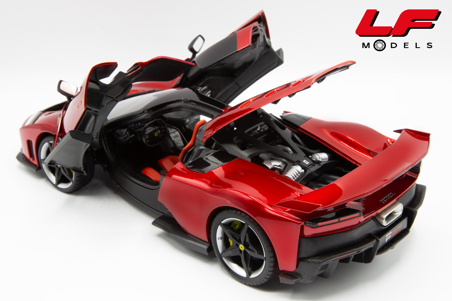 modellino ferrari f80 rosso supercar burago 1:18 18-16919 vista posteriore