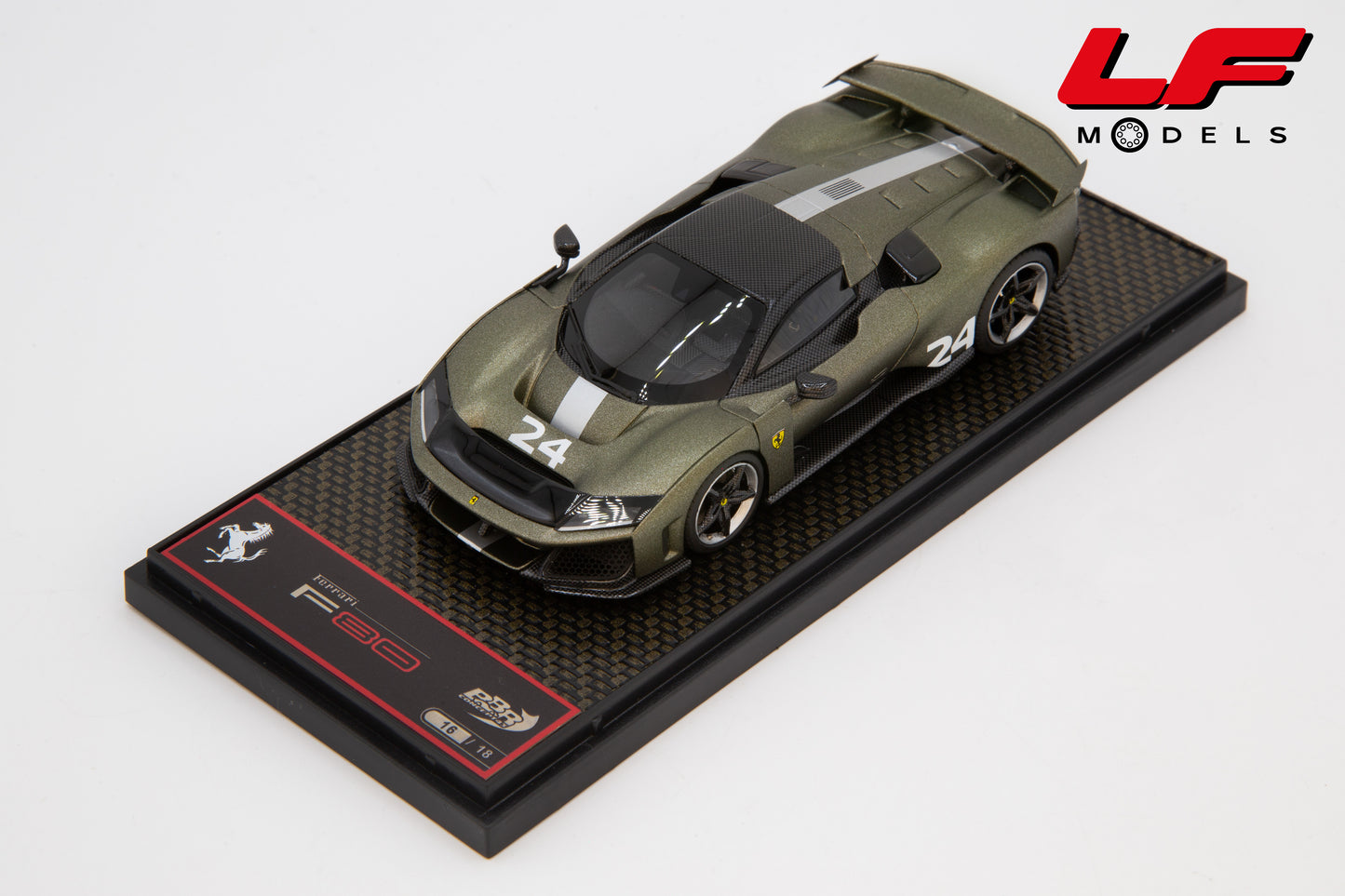 modellino ferrar f80 verde masoni bbr 1:43 BBRC305I vista frontale