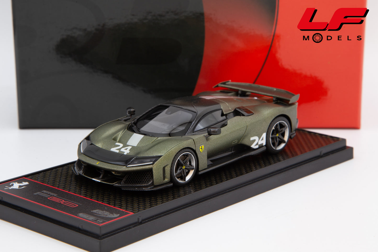 modellino ferrar f80 verde masoni bbr 1:43 BBRC305I vista frontale