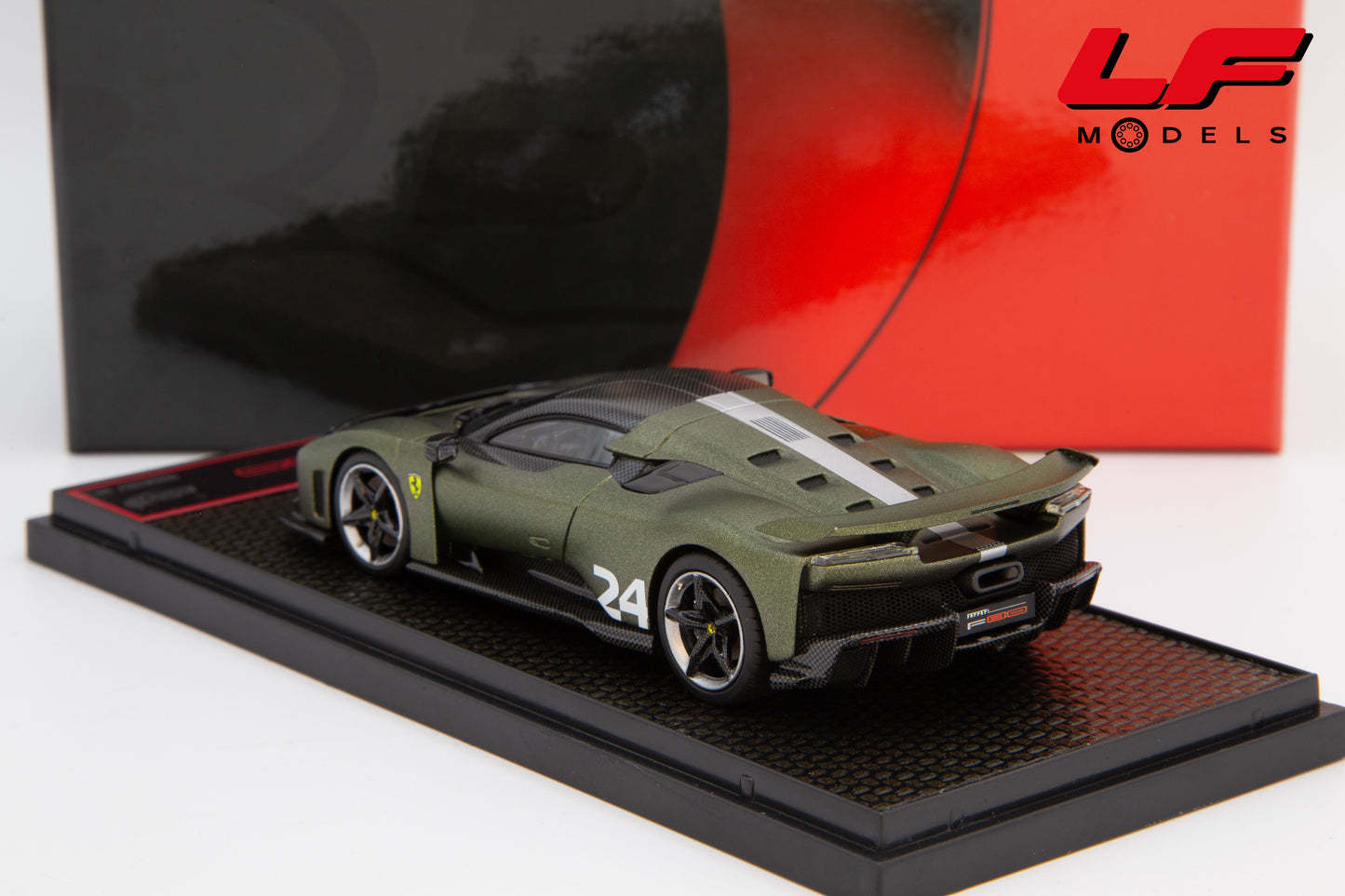 modellino ferrar f80 verde masoni bbr 1:43 BBRC305I vista posteriore