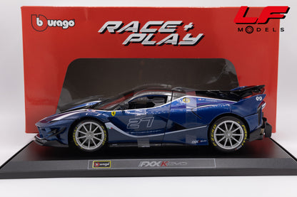 modellino ferrari fxx k evo burago 1:18  18-16012BL vista laterale