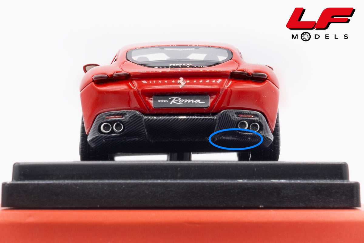 modellino ferrari roma rosso corsa looksmart 1:43 LS508E vista difetto