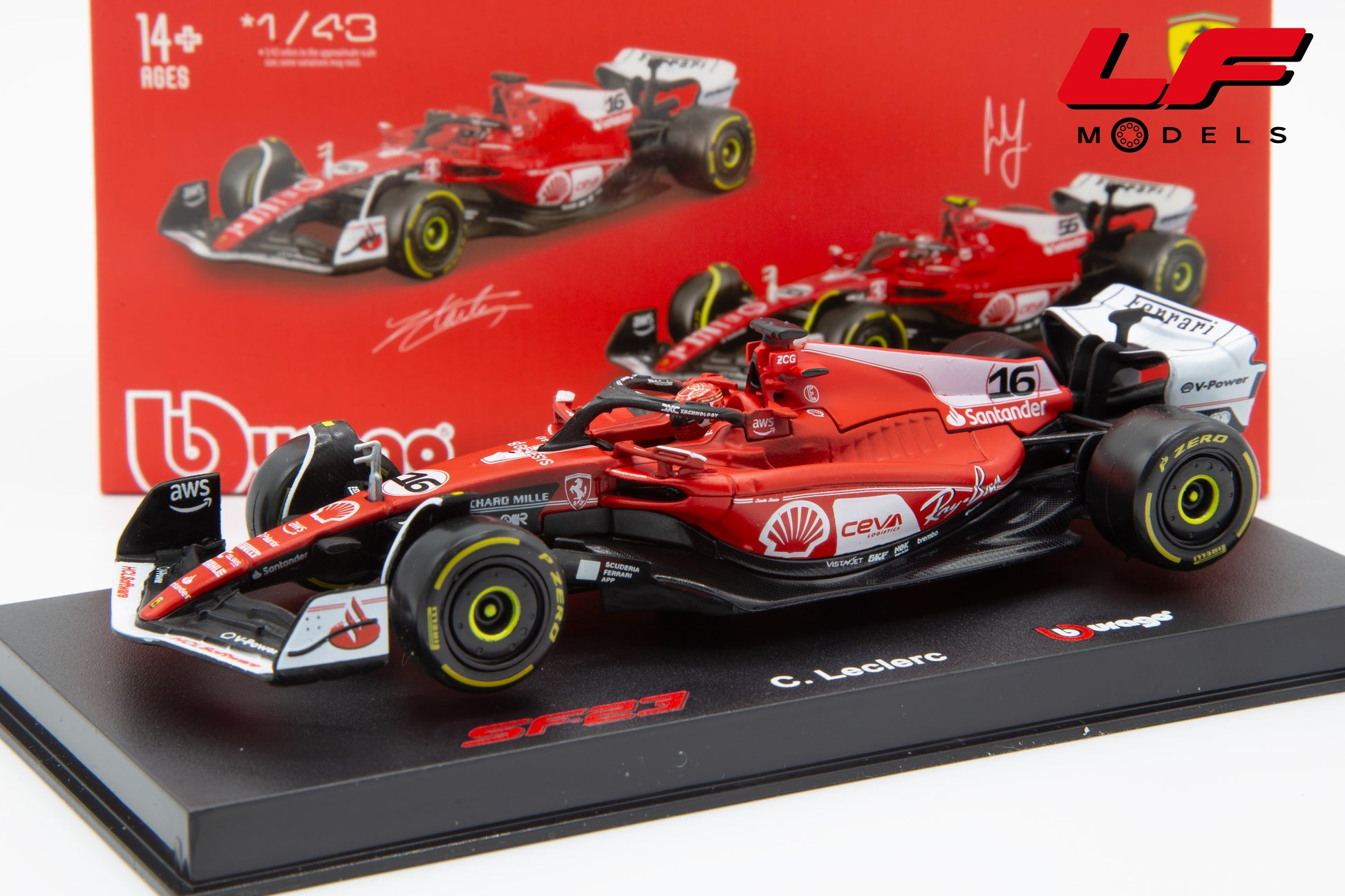 modellino ferrari sf-23 burago 1:43 frontale