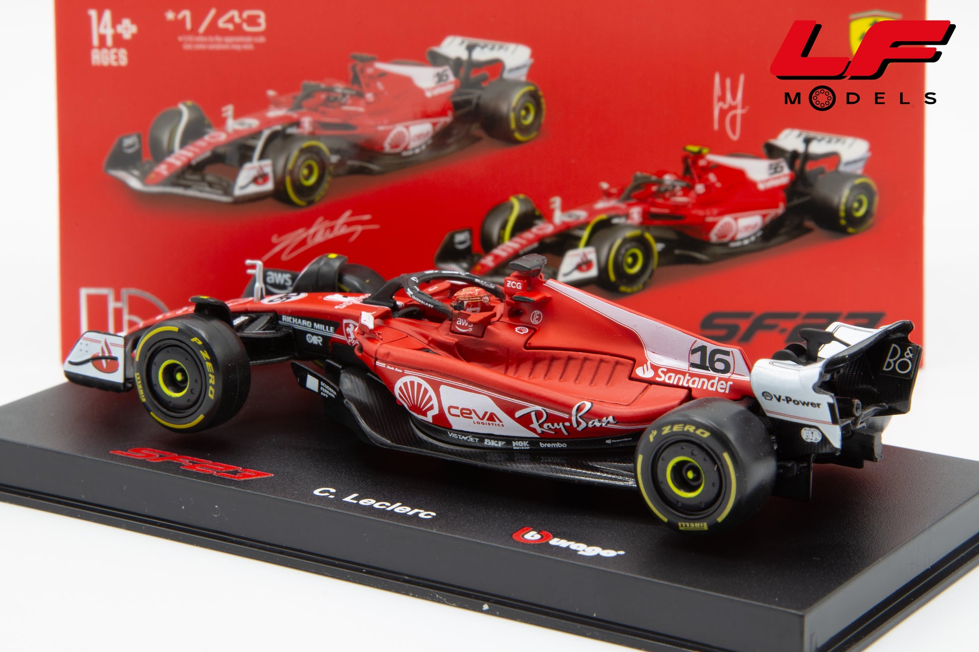 modellino ferrari sf-23 burago 1:43 posteriore