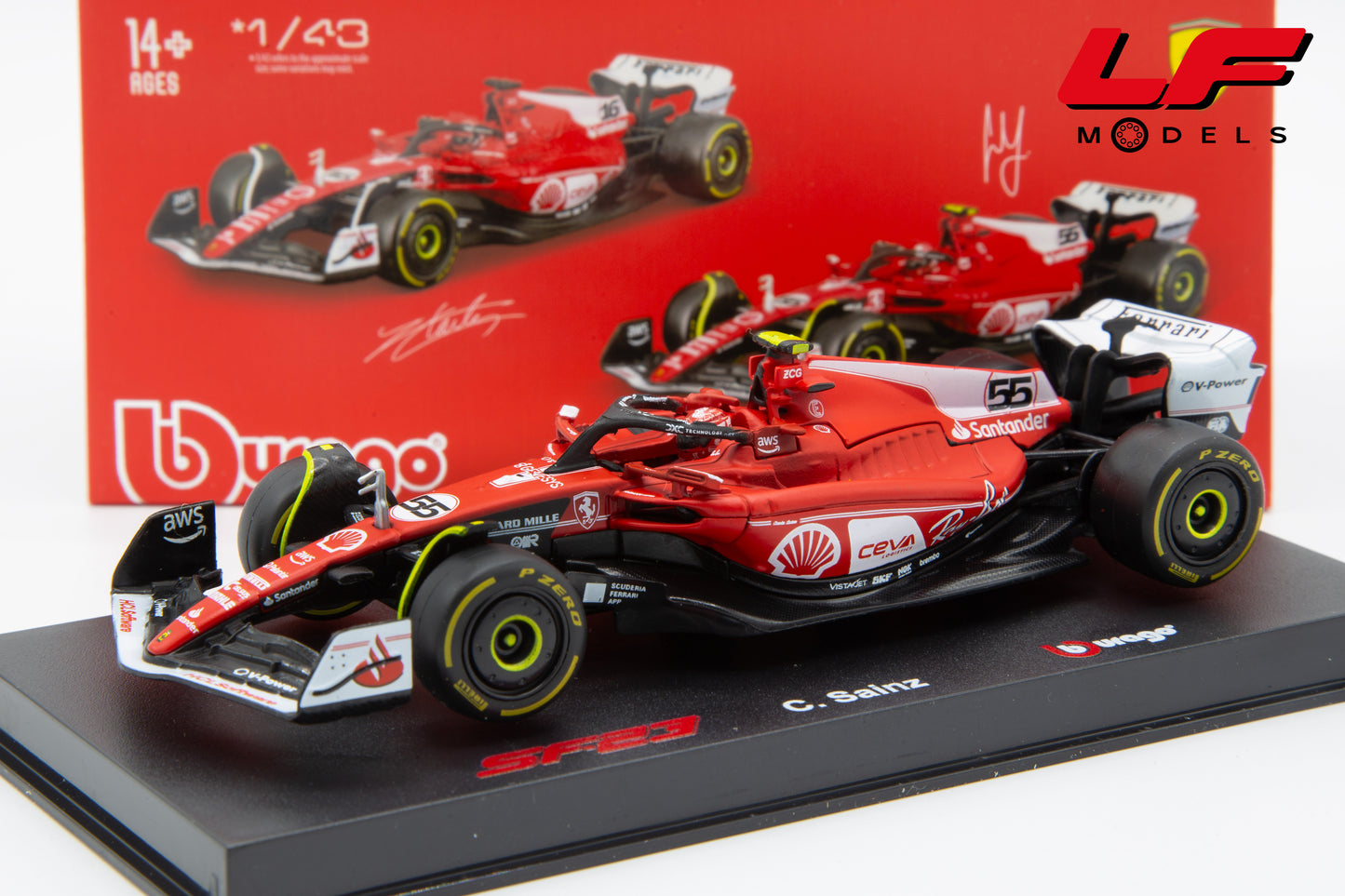 modellino ferrari sf-23 burago 1:43 frontale