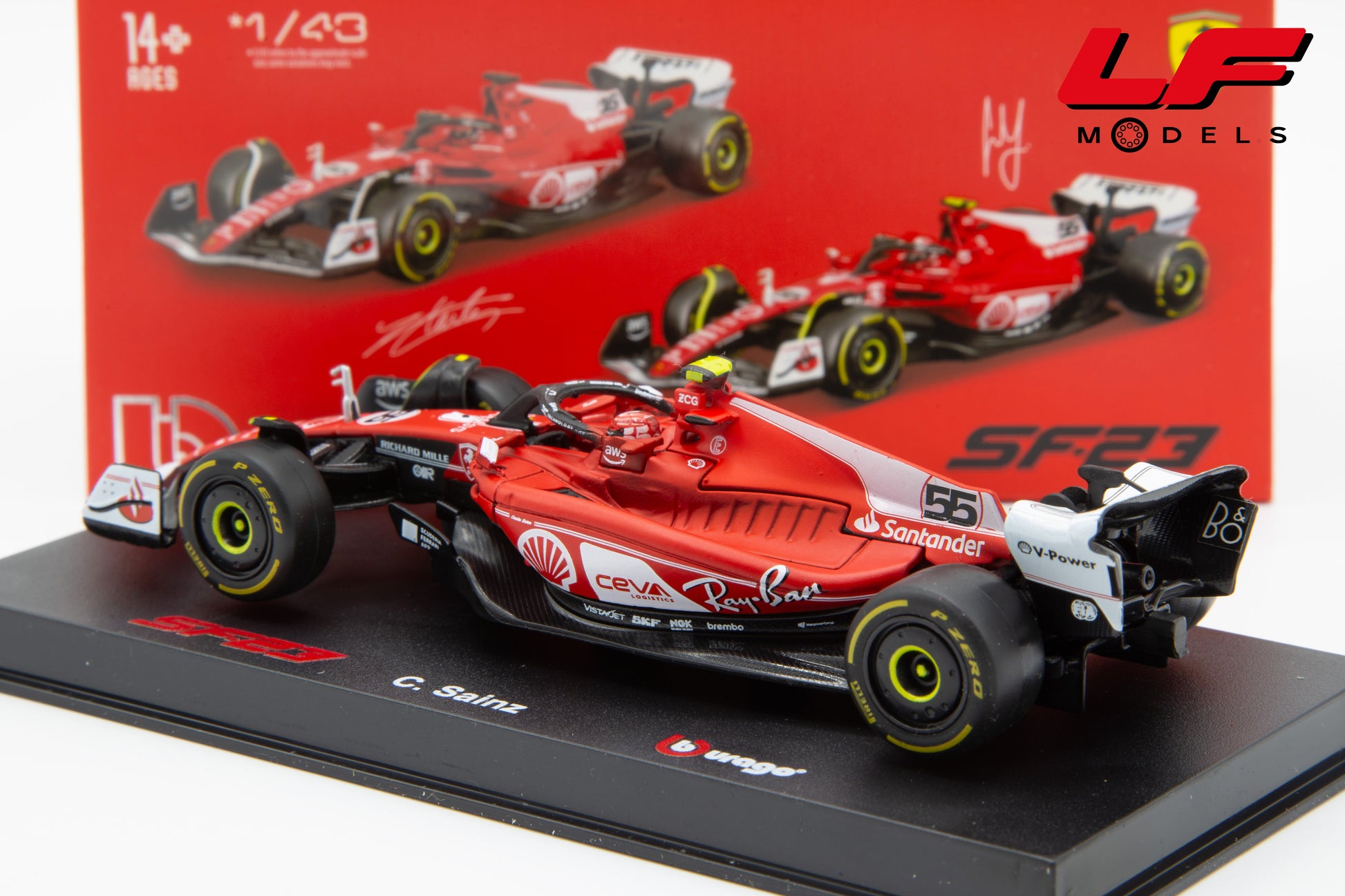 modellino ferrari sf-23 burago 1:43 posteriore