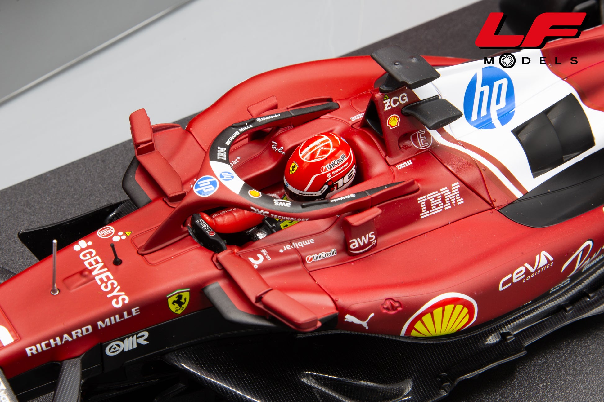 modellino ferrari sf-25 leclerc burago 1:18