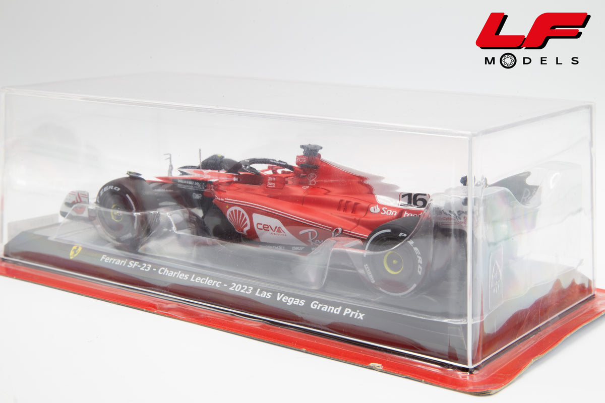 modellino ferrari sf-23 leclerc las vegas edicola 1:24 vista posteriore