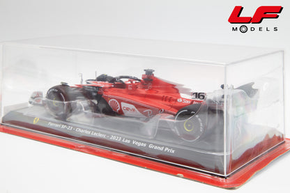 modellino ferrari sf-23 leclerc las vegas edicola 1:24 vista posteriore