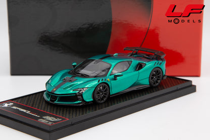 modellino ferrari sf90xx green jewel bbr 1:43 BBRC285O vista frontale