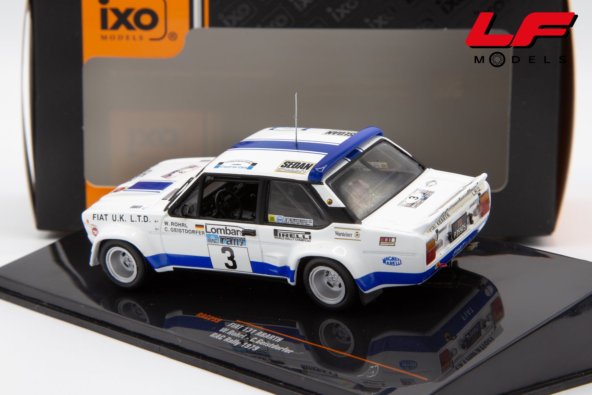 modellino fiat 131 abarth rally ixo 1:43 posteriore