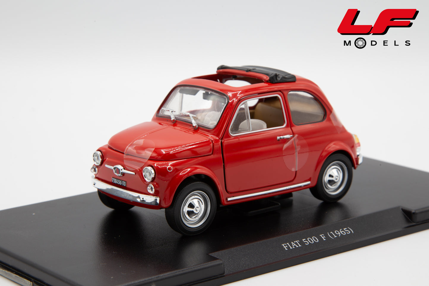 modellino fiat 500 f edicola 1:24 vista frontale