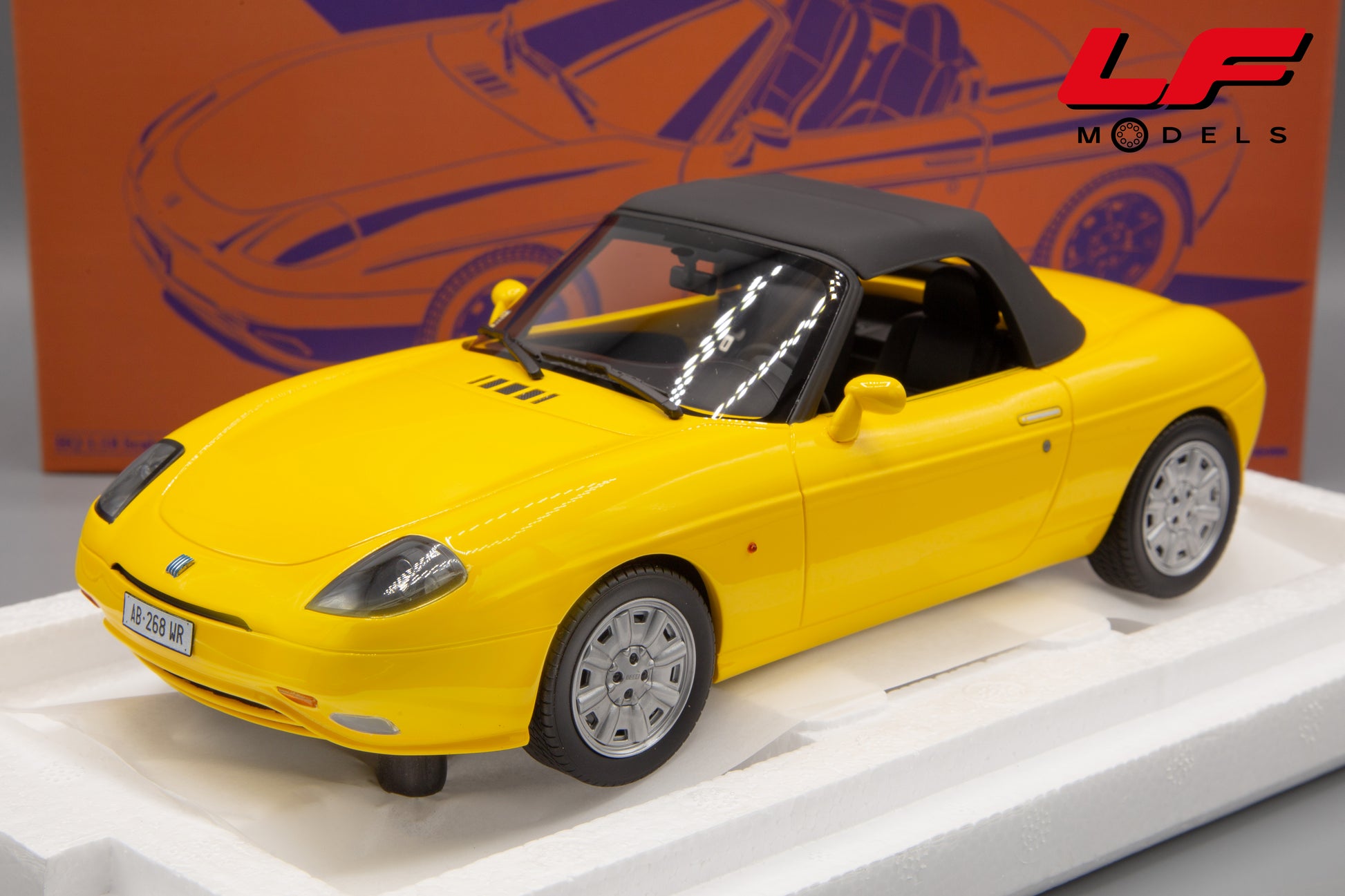 modellino fiat barchetta laudoracing 1:18 frontale tettuccio