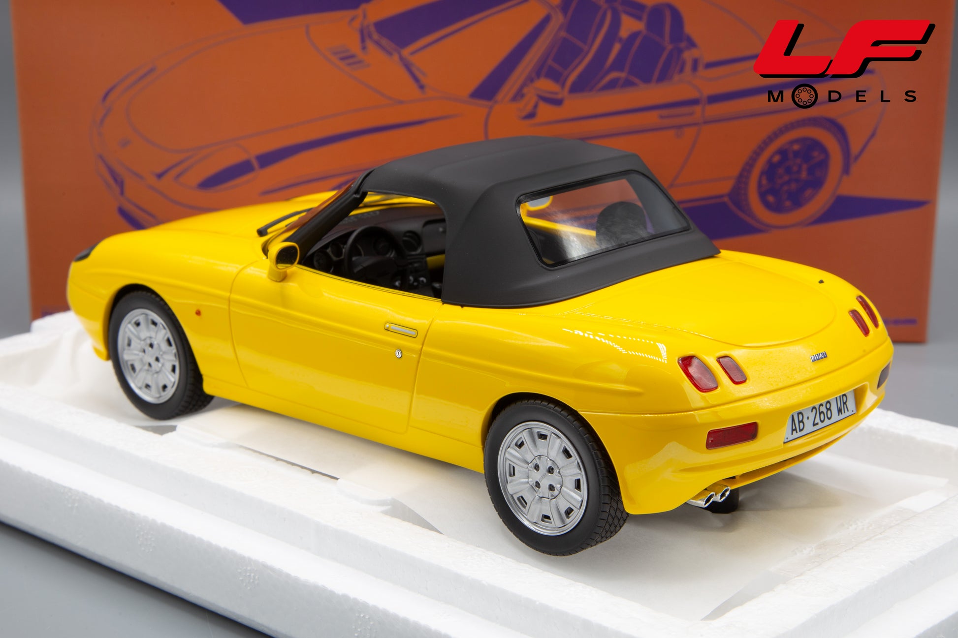 modellino fiat barchetta laudoracing 1:18 posteriore tettuccio